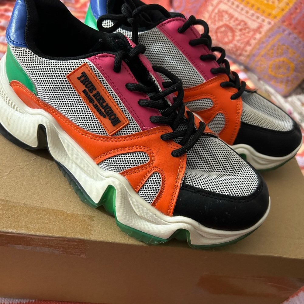 True Religion Sneakers with Mesh and “Leather” Accents